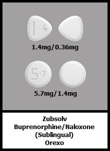 Zubsolv buprenorphine/naloxone tablets 5.7mg/1.4mg 1.4mg/0.36mg Orexo
