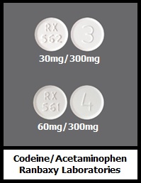 codeine/acetaminophen tablets Ranbaxy