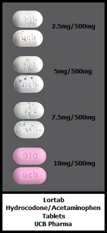 Lortab hydrocodone/acetaminophen tablets