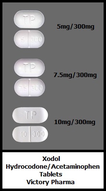 Xodol hydrocodone/acetaminophen tablets