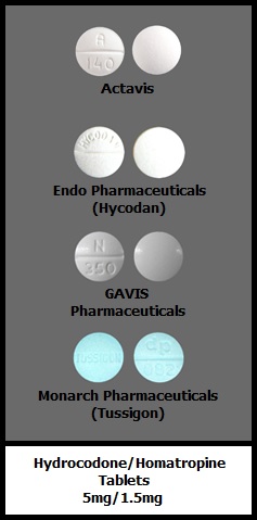 Hycodan Tussigon hydrocodone/homatropine tablets