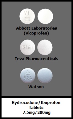 Vicoprofen hydrocodone/ibuprofen tablets