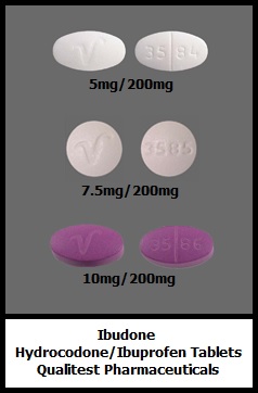 Ibudone hydrocodone/ibuprofen tablets