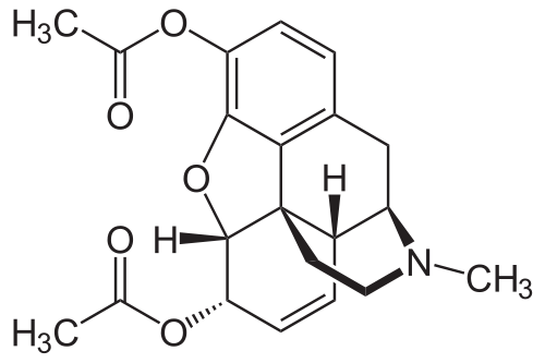 heroin diacetylmorphine chemical structure