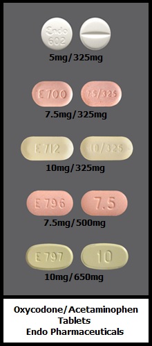 oxycodone/acetaminophen tablets generic Endo