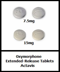 oxymorphone extended-release tablets 7.5mg 15mg generic Actavis