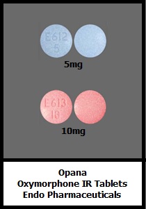 Opana oxymorphone IR tablets 5mg 10mg Endo